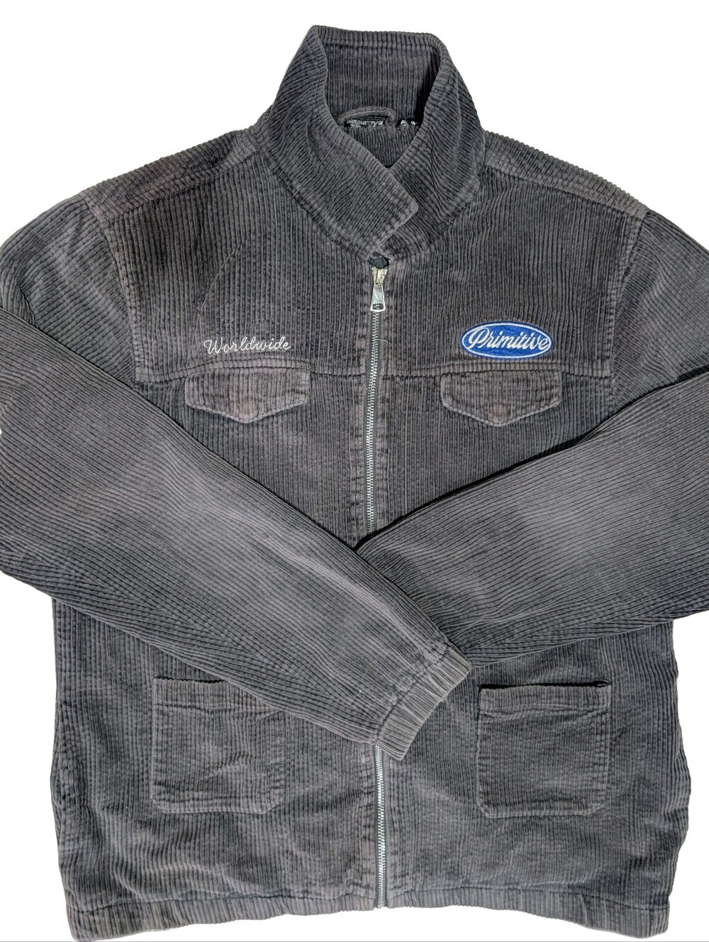 Primitive Skateboarding Gray Corduroy Workwear Jacket Men’s M - Picture 3 of 8